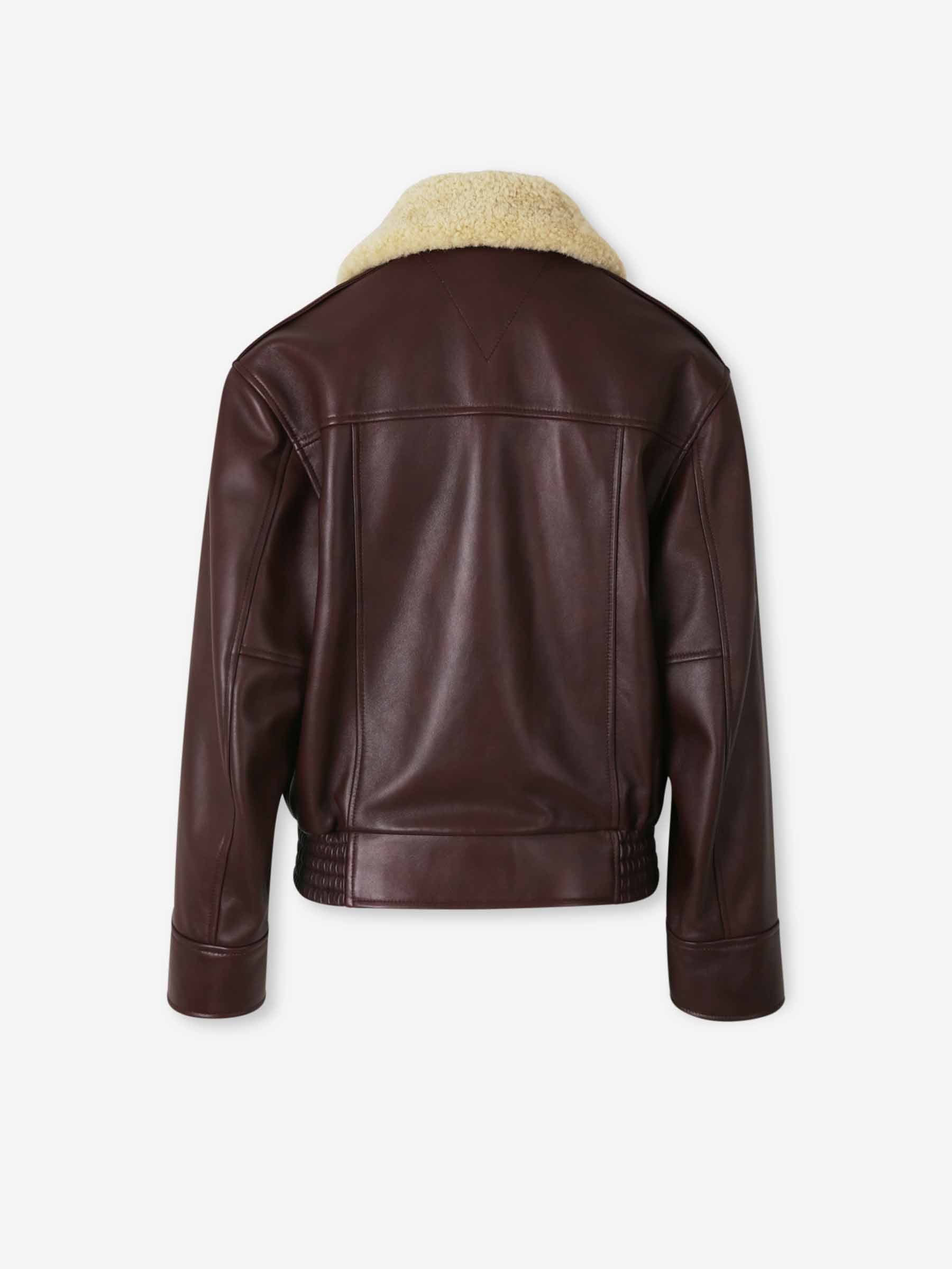 Bottega Veneta Mujer Barcelona Chaqueta Aviador Cuero color Marrón Oscuro sku 772-001479 01 - Foto 2