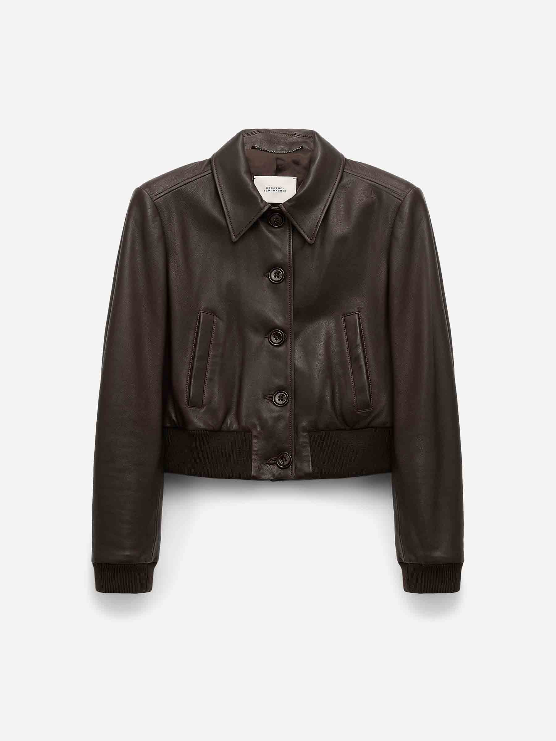 Dorothee Schumacher Mujer Barcelona Chaqueta Cropped Cuero color Marrón Oscuro sku 772-001494 01 - Foto 1