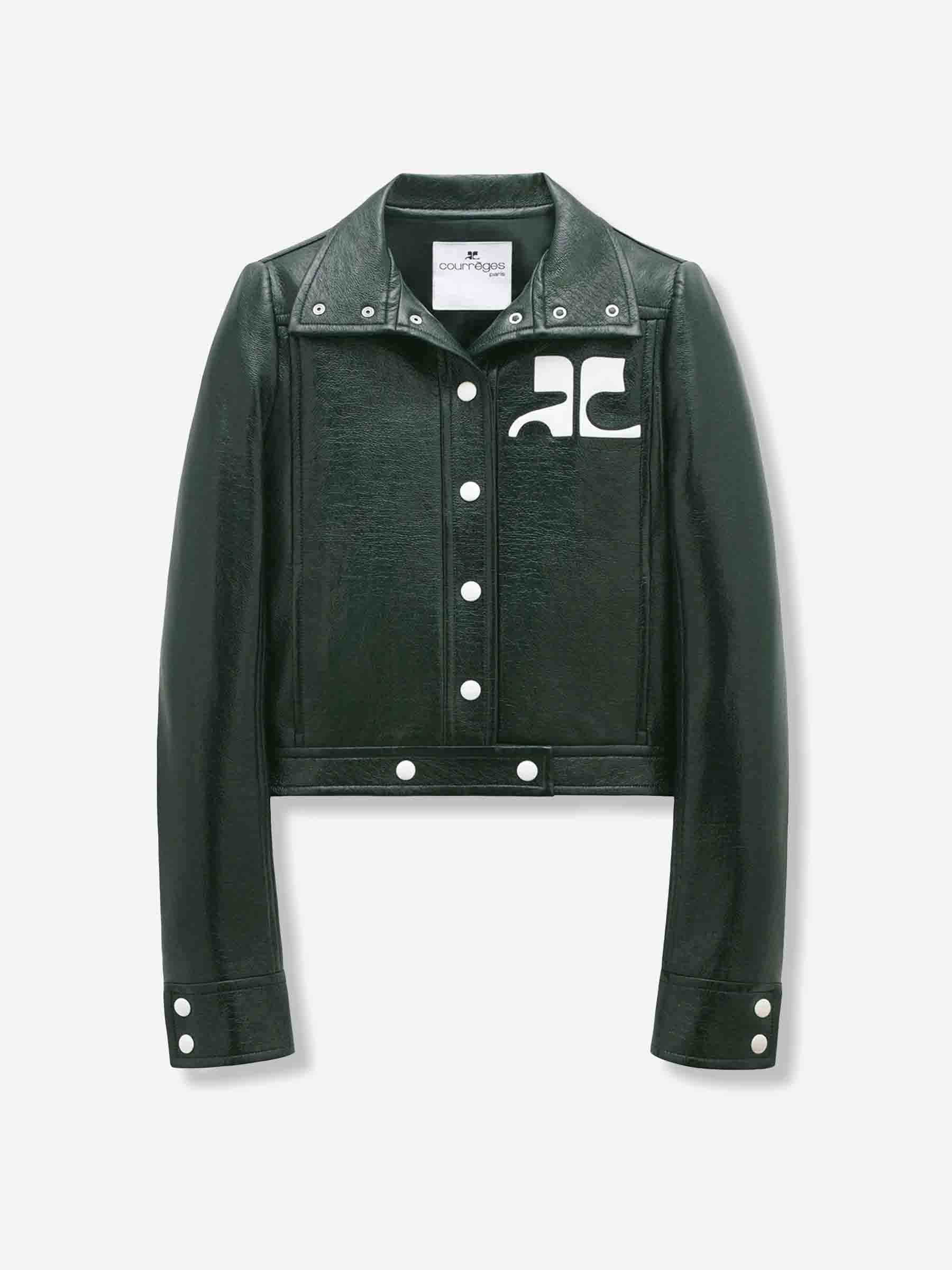 Courrèges Mujer Barcelona Chaqueta Biker Vinilo color Verde Jungla sku 772-001498 02 - Foto 1