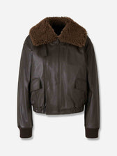 Lemaire Mujer Barcelona Chaqueta Piel Borrego color Marrón Oscuro sku 772-001512 01 - Foto 1