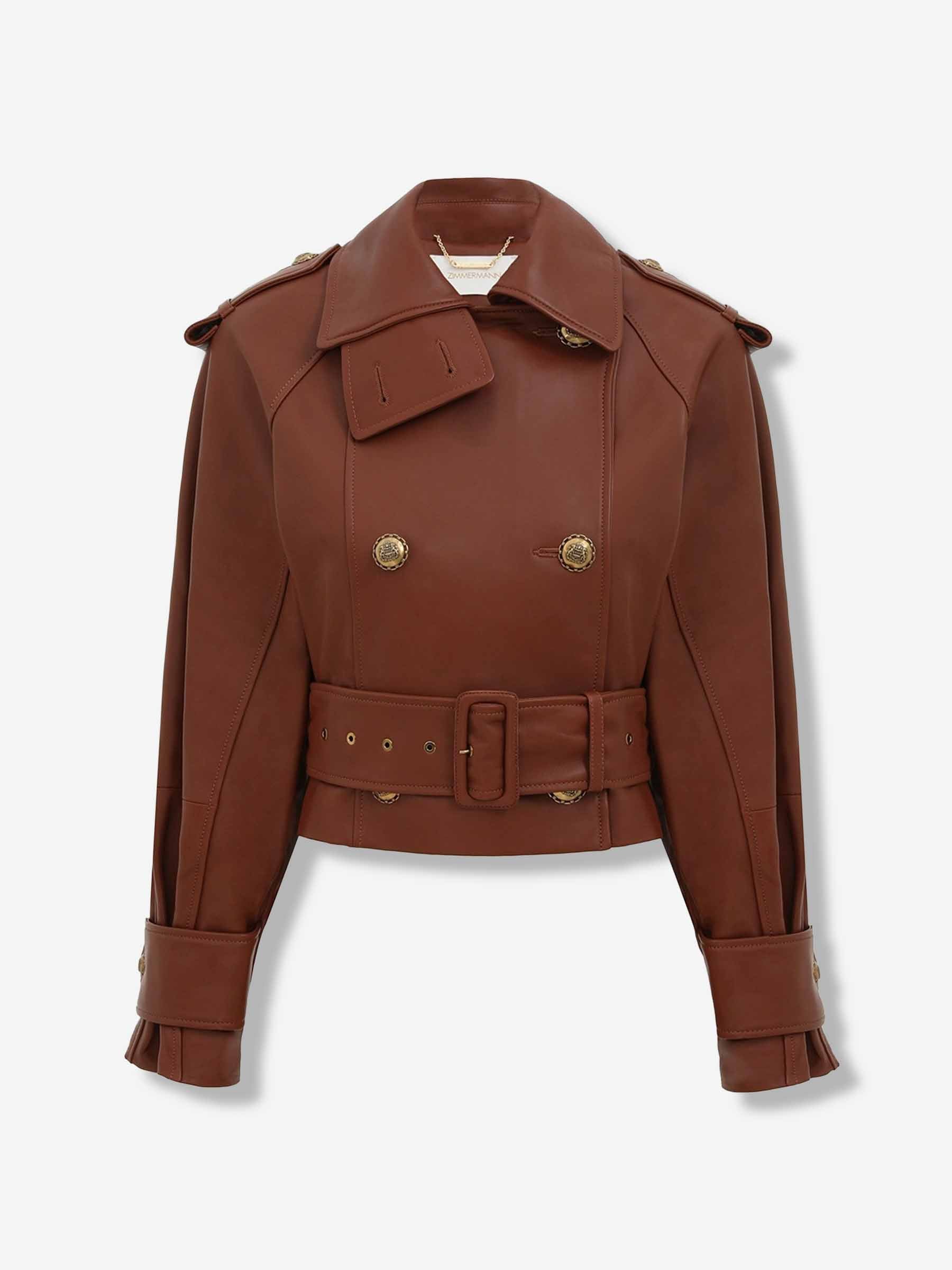 Zimmermann Mujer Barcelona Gabardina Cropped Piel color Marrón sku 772-001515 01 - Foto 1