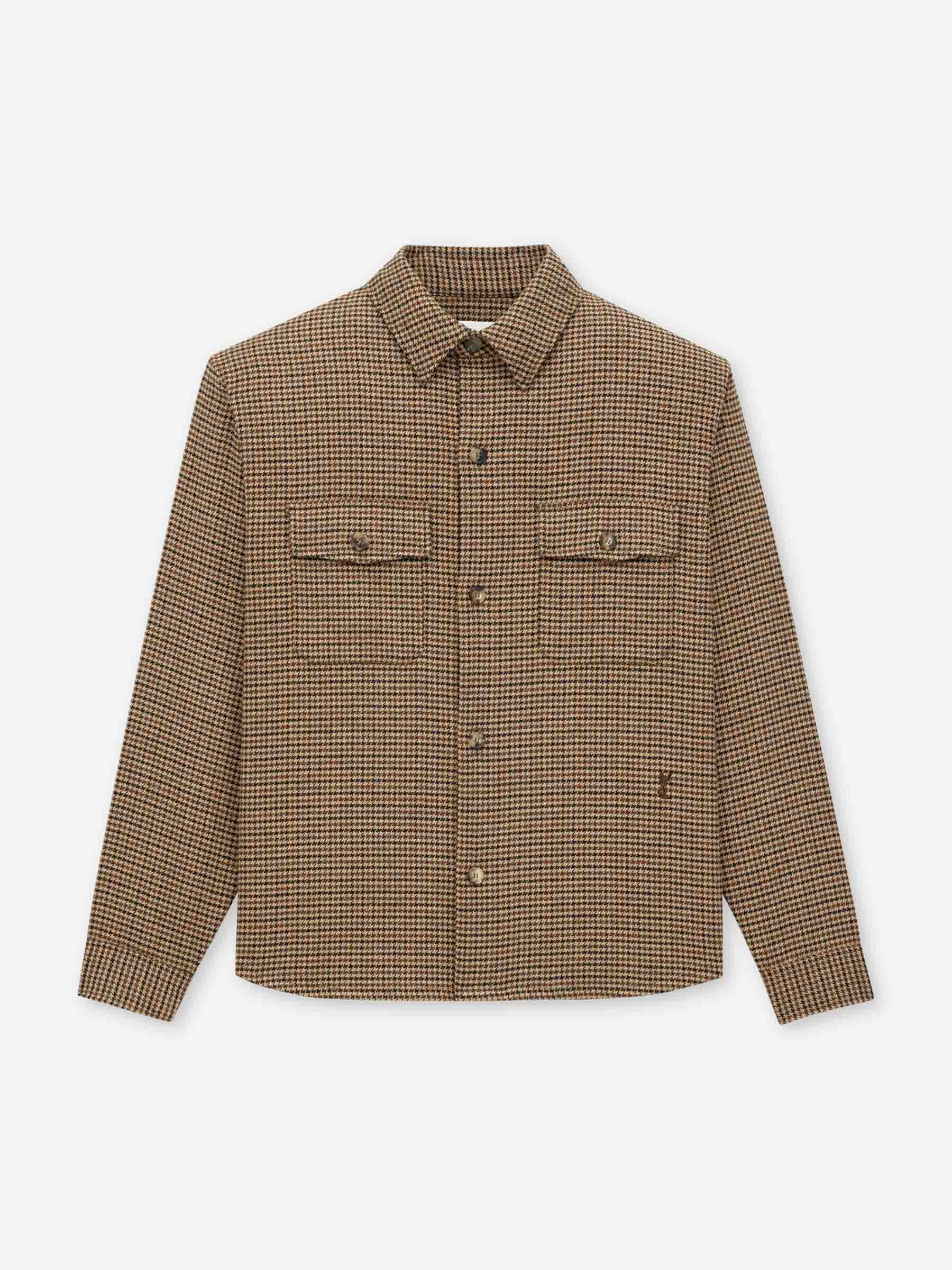 Saint Laurent Mujer Barcelona Sobrecamisa Pata de Gallo color Camel sku 772-001516 01 - Foto 1