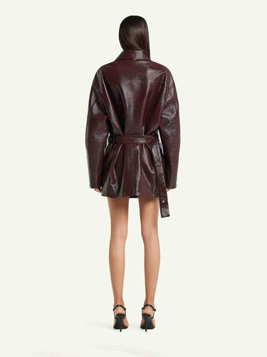 Courrèges Mujer Barcelona Chaqueta Lacada Cremallera color Burdeos sku 772-001528 01 - Foto 3