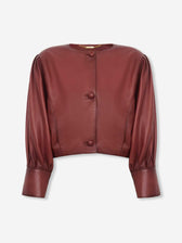 Chloé Mujer Barcelona Chaqueta Piel Cropped color Burdeos sku 772-001540 01 - Foto 1