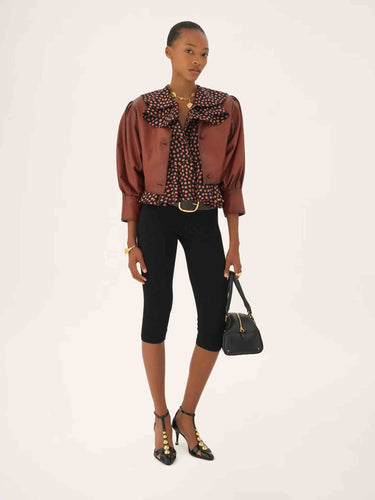 Chloé Mujer Barcelona Chaqueta Piel Cropped color Burdeos sku 772-001540 01 - Foto 2