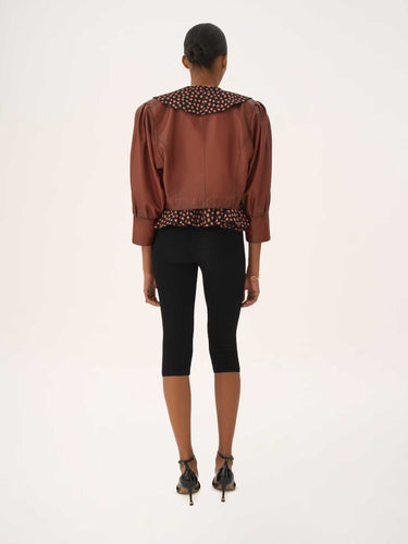 Chloé Mujer Barcelona Chaqueta Piel Cropped color Burdeos sku 772-001540 01 - Foto 3