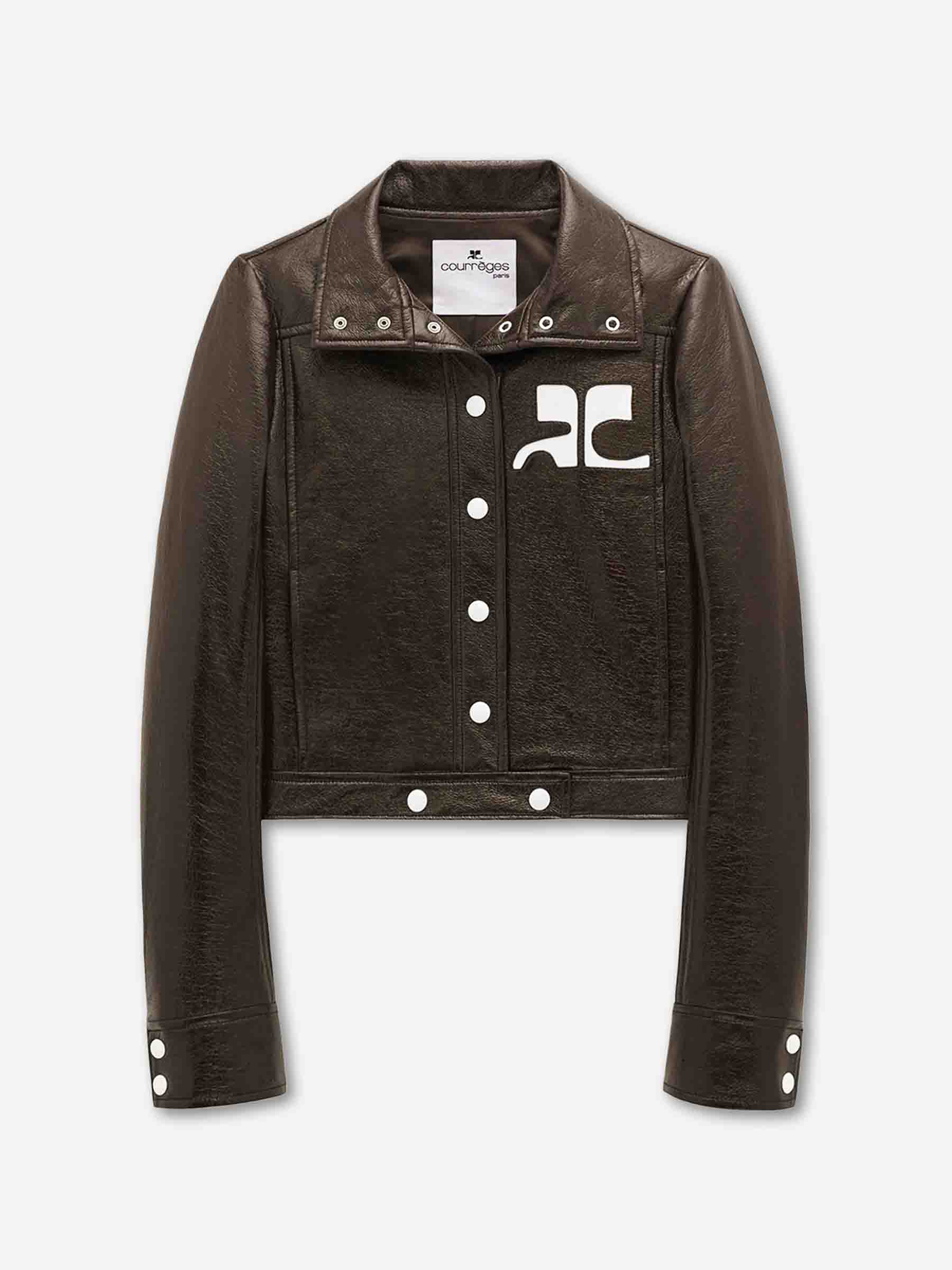 Courrèges Mujer Barcelona Chaqueta Biker Vinilo color Marrón Oscuro sku 772-001545 05 - Foto 1