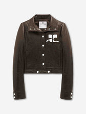Courrèges Mujer Barcelona Chaqueta Biker Vinilo color Marrón Oscuro sku 772-001545 05 - Foto 1