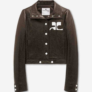 Courrèges Mujer Barcelona Chaqueta Biker Vinilo color Marrón Oscuro sku 772-001545 05 - Foto 1