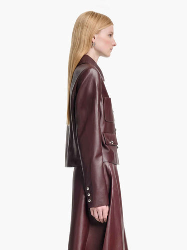 Altuzarra Mujer Barcelona Chaqueta Piel color Burdeos sku 772-001548 01 - Foto 3