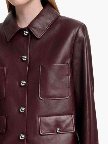 Altuzarra Mujer Barcelona Chaqueta Piel color Burdeos sku 772-001548 01 - Foto 5