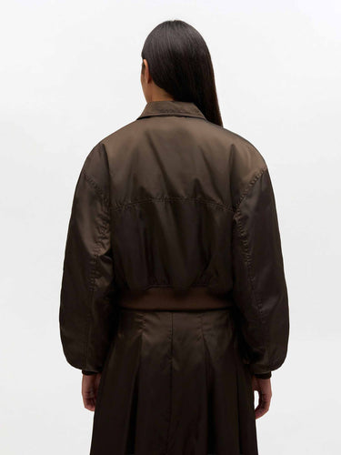 Ganni Mujer Barcelona Chaqueta Bomber Duchesse color Marrón Oscuro sku 772-001565 01 - Foto 3