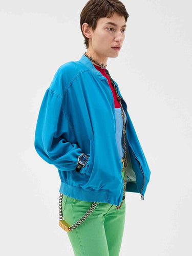 Versace Mujer Barcelona Chaqueta Bomber Popelín color Azul sku 772-001570 01 - Foto 3