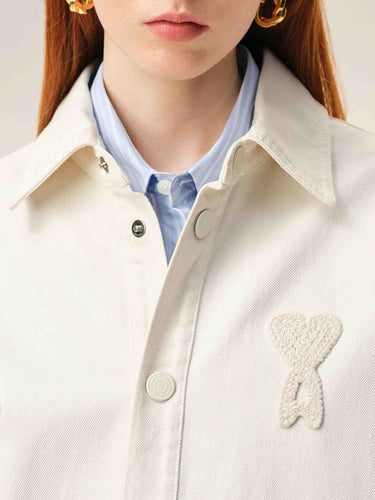 Ami Paris Mujer Barcelona Sobrecamisa color Marfil sku 772-001574 01 - Foto 4