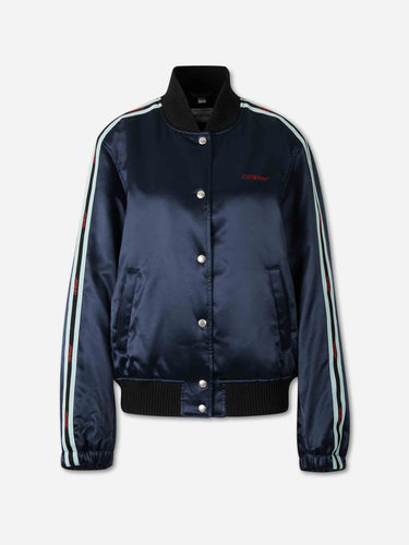 Off-White Mujer Barcelona Chaqueta Bomber Satinada color Azul Marino sku 772-001575 01 - Foto 1