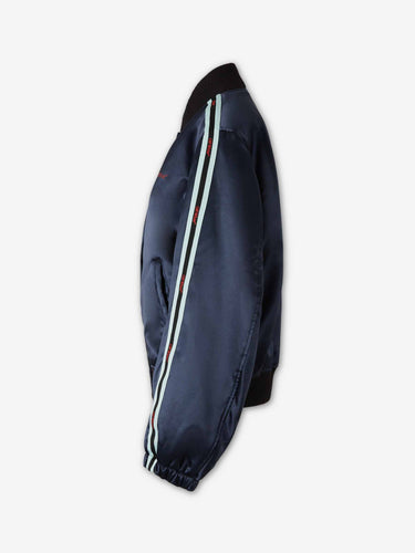 Off-White Mujer Barcelona Chaqueta Bomber Satinada color Azul Marino sku 772-001575 01 - Foto 2