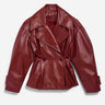 Balenciaga Mujer Barcelona Gabardina Corta Piel color Burdeos sku 772-001592 01 - Foto 1