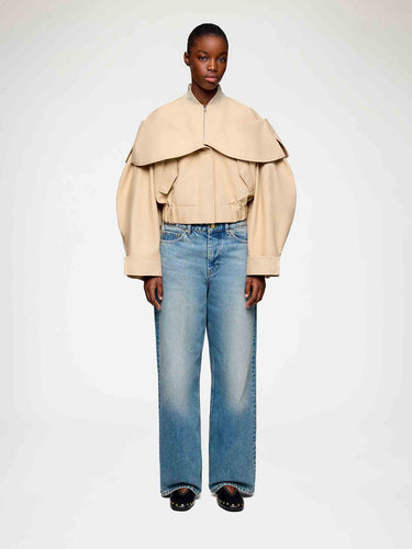 Ganni Mujer Barcelona Bomber Algodón color Camel sku 772-001593 01 - Foto 2