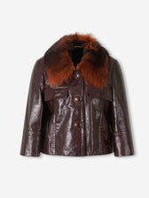 Chloé Mujer Barcelona Chaqueta Piel Cuello Pelo color Burdeos sku 772-001604 01 - Foto 1
