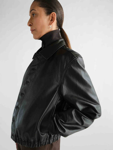Lemaire Mujer Barcelona Chaqueta Piel Lisa color Marrón Oscuro sku 772-001611 01 - Foto 4