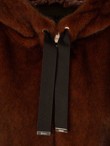 Herno Mujer Barcelona Chaqueta Capucha Pelo color Marrón Oscuro sku 772-001615 01 - Foto 3