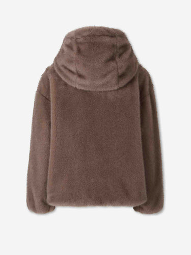 Herno Mujer Barcelona Chaqueta Capucha Pelo color Taupe sku 772-001615 03 - Foto 2