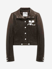 Courrèges Reedition Mujer Barcelona Chaqueta Biker Vinilo color Marrón Oscuro sku 772-001623 04 - Foto 1
