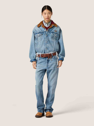 Miu Miu Mujer Barcelona Sobrecamisa Denim Ante color Azul Denim sku 772-001627 01 - Foto 2