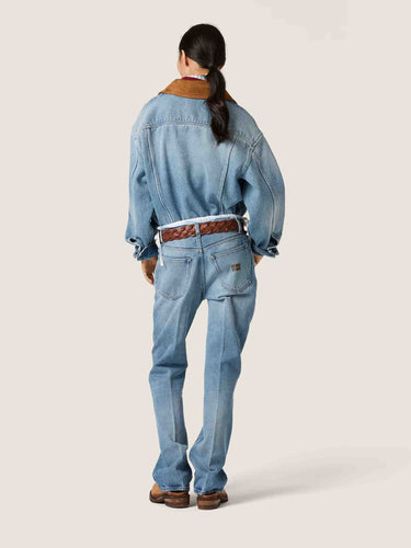 Miu Miu Mujer Barcelona Sobrecamisa Denim Ante color Azul Denim sku 772-001627 01 - Foto 3