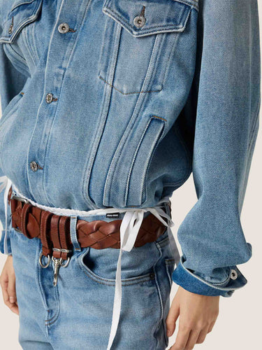 Miu Miu Mujer Barcelona Sobrecamisa Denim Ante color Azul Denim sku 772-001627 01 - Foto 4
