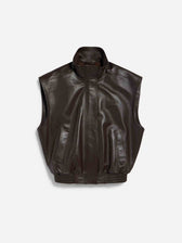 Balenciaga Mujer Barcelona Chaleco Blouson Piel color Marrón Oscuro sku 772-001639 01 - Foto 1