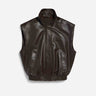 Balenciaga Mujer Barcelona Chaleco Blouson Piel color Marrón Oscuro sku 772-001639 01 - Foto 1