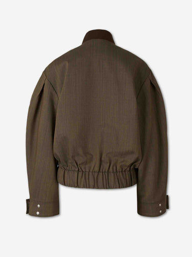 Ganni Mujer Barcelona Chaqueta Bomber Lana color Verde Militar sku 772-001644 01 - Foto 2