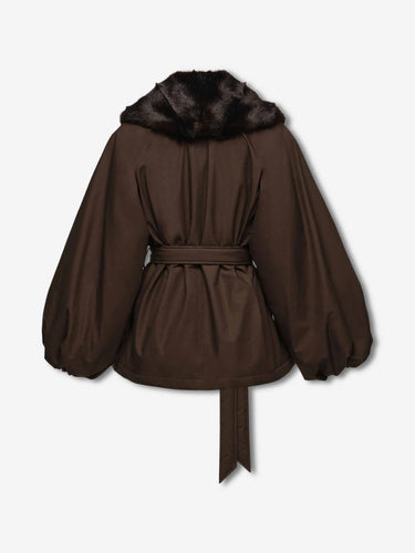 Magda Butrym Mujer Barcelona Abrigo Corto Abullonado color Marrón Oscuro sku 772-001656 01 - Foto 2