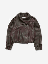 Acne Studios Mujer Barcelona Chaqueta Cropped Piel color Marrón Oscuro sku 772-001658 01 - Foto 1