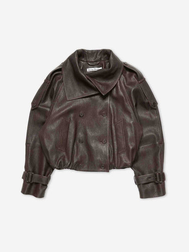 Acne Studios Mujer Barcelona Chaqueta Cropped Piel color Marrón Oscuro sku 772-001658 01 - Foto 1