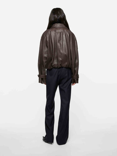 Acne Studios Mujer Barcelona Chaqueta Cropped Piel color Marrón Oscuro sku 772-001658 01 - Foto 4
