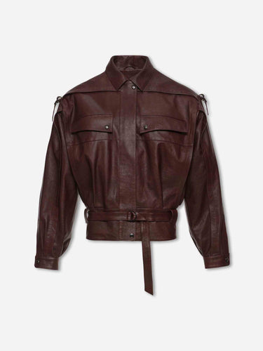 Magda Butrym Mujer Barcelona Chaqueta Piel Oversized color Burdeos sku 772-001676 01 - Foto 1