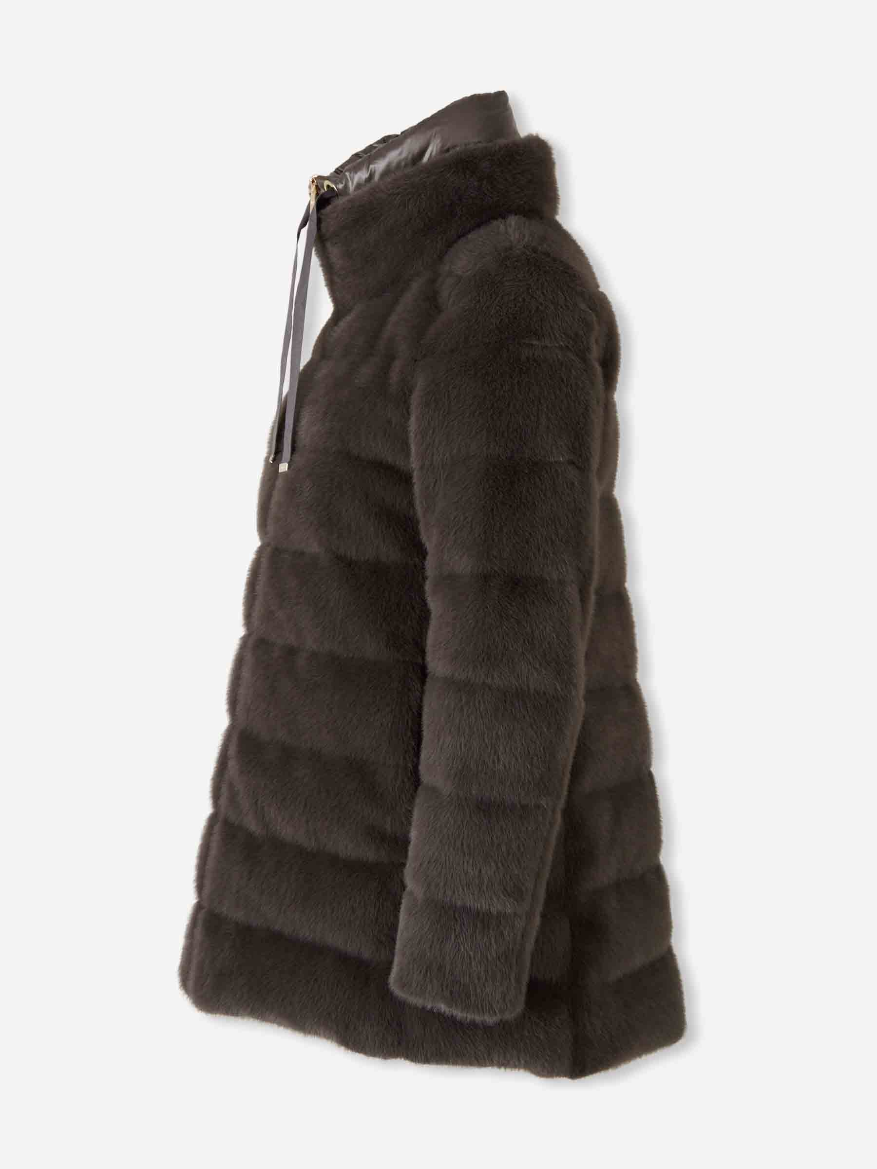 Herno Mujer Barcelona Abrigo Faux Fur color Gris Antracita sku 774-000639 01 - Foto 2