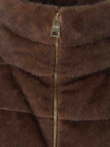 Herno Mujer Barcelona Plumífero Efecto Visón color Marrón Oscuro sku 774-000650 01 - Foto 3