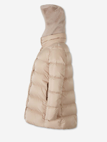 Herno Mujer Barcelona Plumífero Capucha Pelo color Camel sku 774-000651 01 - Foto 2
