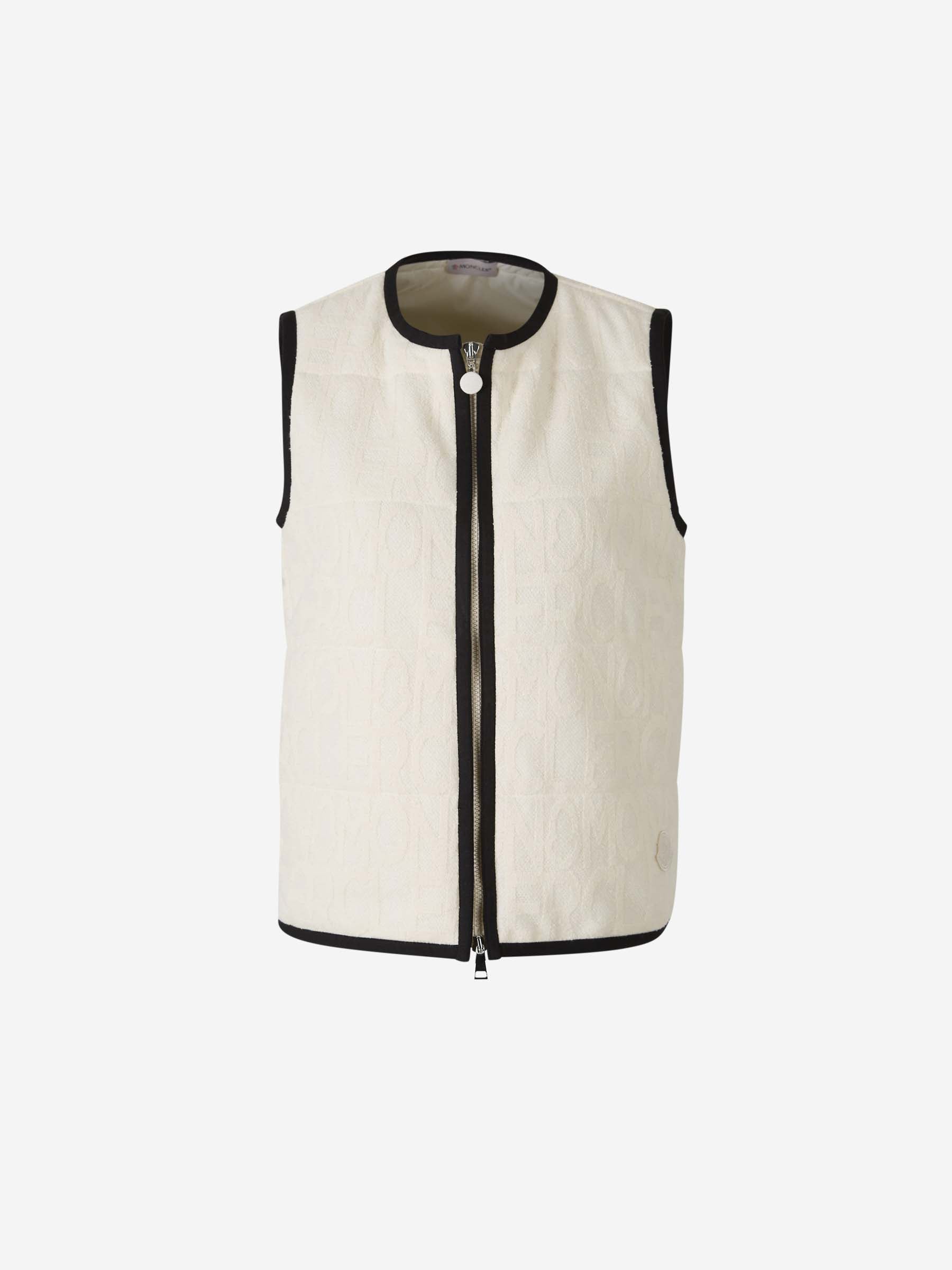 Moncler Mujer Barcelona Chaleco Monograma color Blanco y Negro sku 775-000200 01 - Foto 1