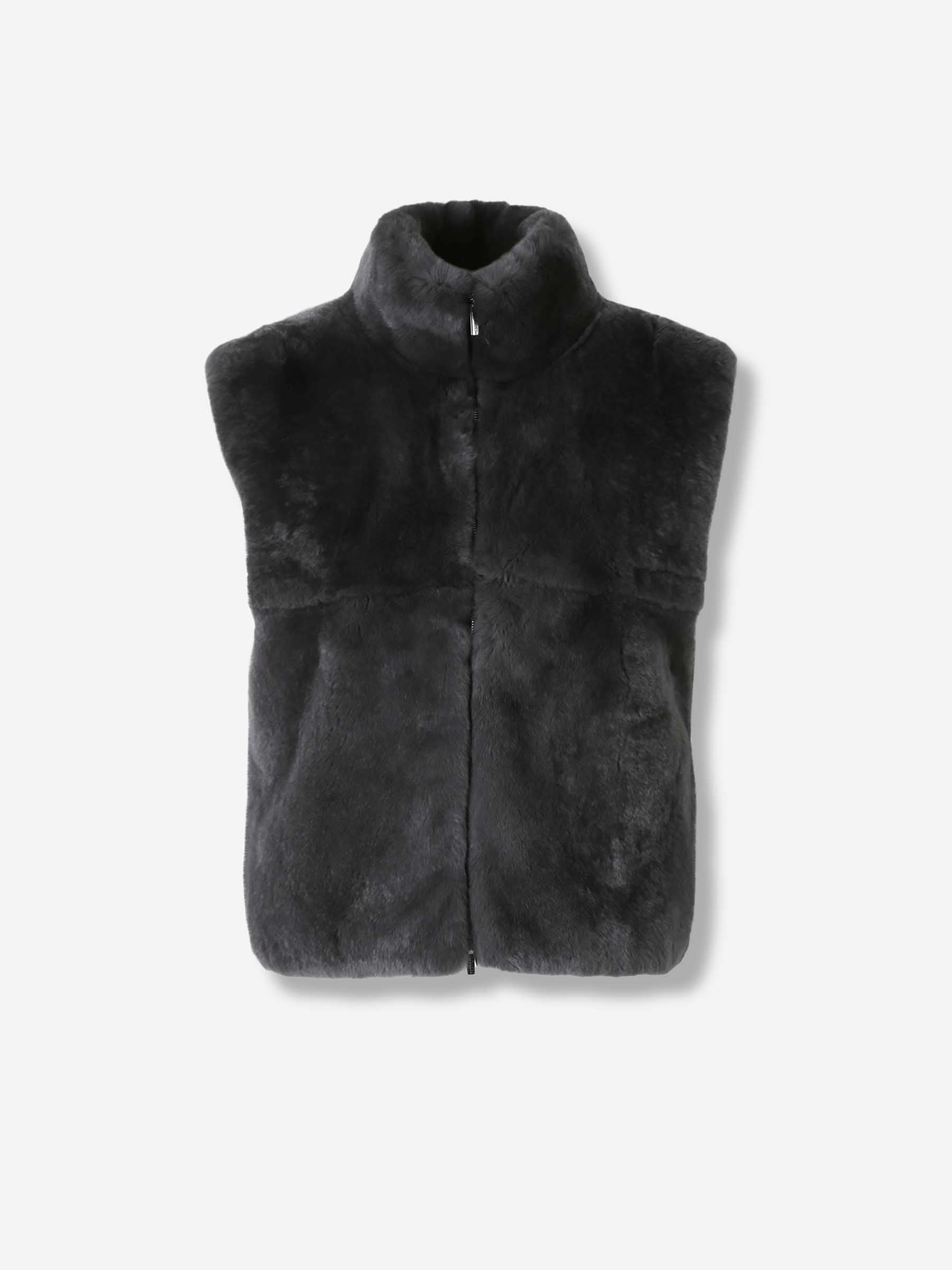 Peserico Mujer Barcelona Chaleco Faux Fur color Gris Oscuro sku 775-000219 01 - Foto 1