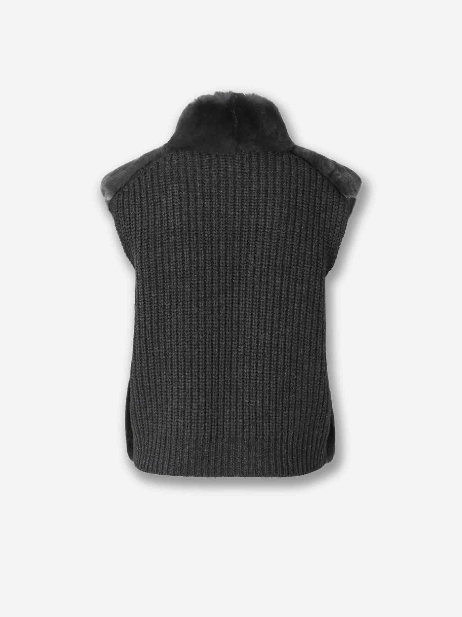 Peserico Mujer Barcelona Chaleco Faux Fur color Gris Oscuro sku 775-000219 01 - Foto 2