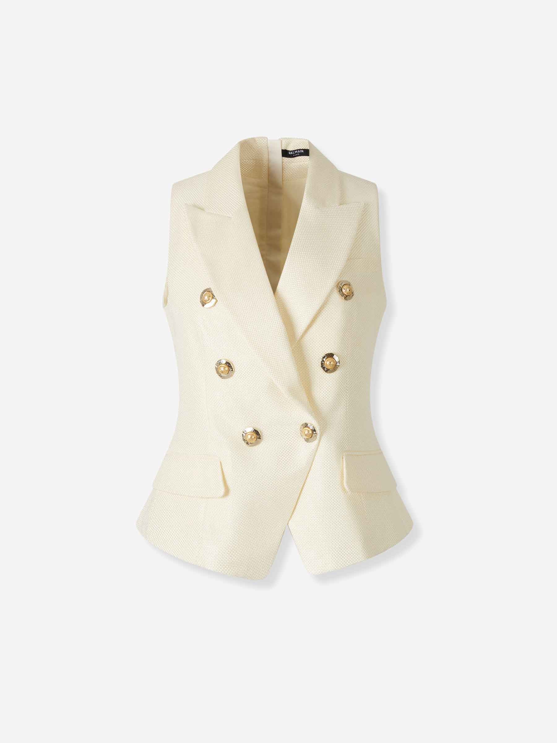 Balmain Mujer Barcelona Chaleco Doble Cruce color Crema sku 775-000223 01 - Foto 1