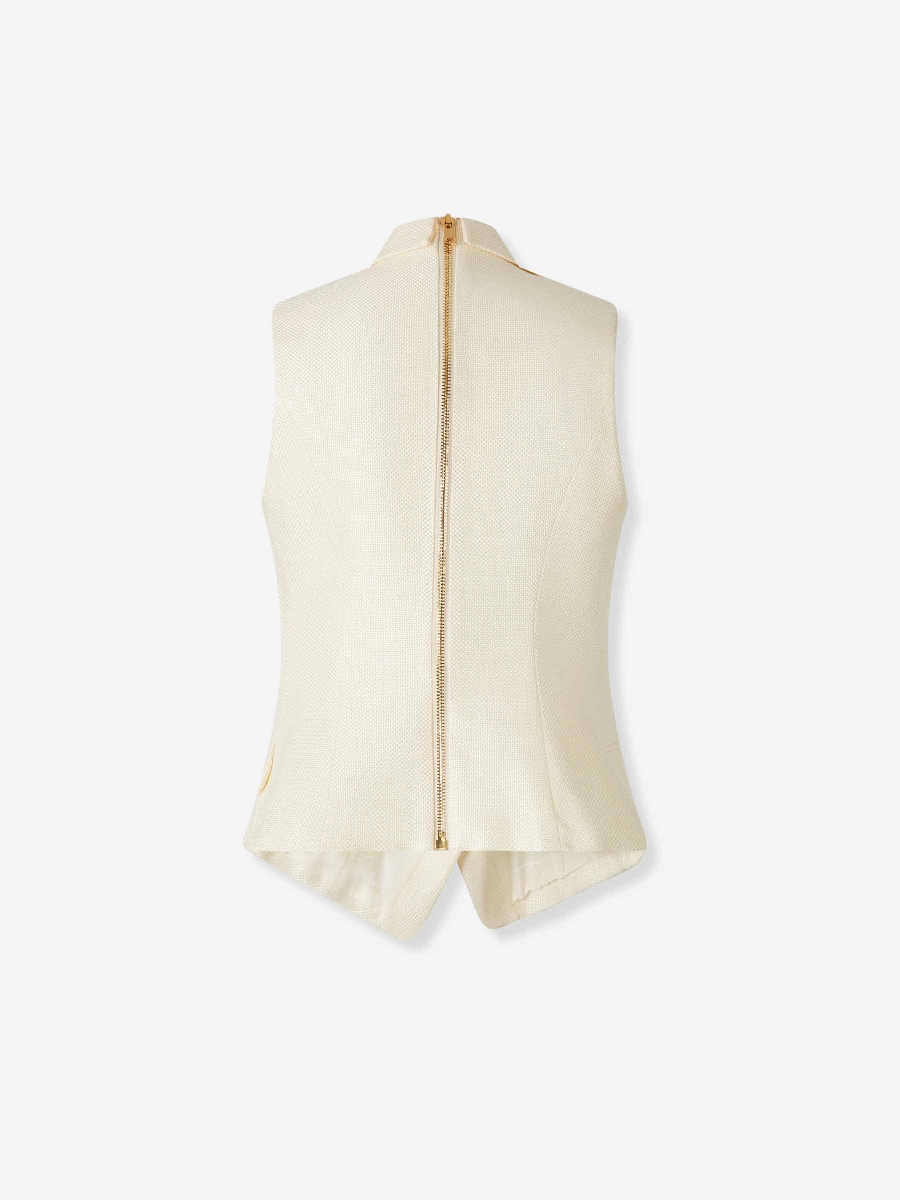 Balmain Mujer Barcelona Chaleco Doble Cruce color Crema sku 775-000223 01 - Foto 2