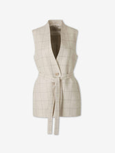 Peserico Mujer Barcelona Chaleco Ajustado Lino color Crema sku 775-000237 01 - Foto 1