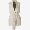 Peserico Mujer Barcelona Chaleco Ajustado Lino color Crema sku 775-000237 01 - Foto 1
