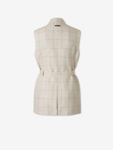 Peserico Mujer Barcelona Chaleco Ajustado Lino color Crema sku 775-000237 01 - Foto 2