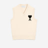 Ami Paris Mujer Barcelona Chaleco Punto Logo color Marfil sku 775-000243 01 - Foto 1